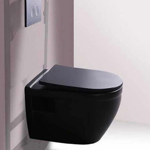 Black wall hung water closet(W.C)